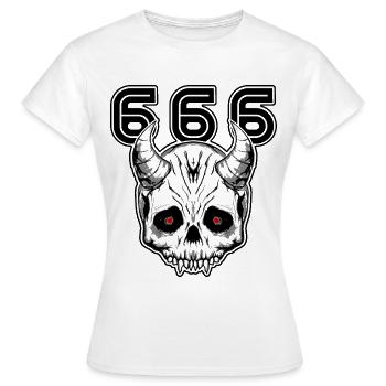 Teufel 666 - Frauen T-Shirt - Weiß - Vorne - AI Model Female 172 dark (172cm)
