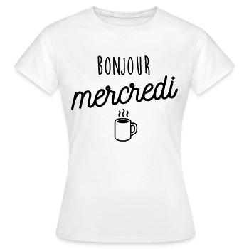 Hello wednesday - Women's T-Shirt - white - Front - AI Model Female 172 dark (172cm)