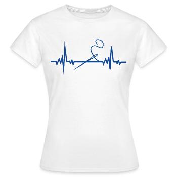 Sewing Machine with Heart Seamstress - Women's T-Shirt - white - Front - AI Model Female 172 dark (172cm)