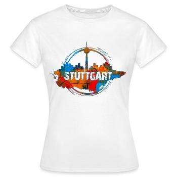 Stuttgart Color - Frauen T-Shirt - Weiß - Vorne - AI Model Female 172 dark (172cm)