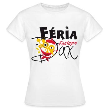 Féria de Dax, béret et bandana rouge, les landes - T-shirt Femme - blanc - Devant - AI Model Female 172 dark (172cm)