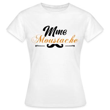 monsieur moustaches, Idée cadeau d'élégance. - T-shirt Femme - blanc - Devant - AI Model Female 172 dark (172cm)
