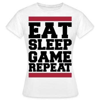 eat sleep game repeat - Frauen T-Shirt - Weiß - Vorne - AI Model Female 172 dark (172cm)
