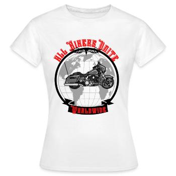 All Bikers Unite Worldwide - Frauen T-Shirt - Weiß - Vorne - AI Model Female 172 dark (172cm)