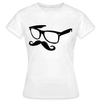 nerdy moustache - Frauen T-Shirt - Weiß - Vorne - AI Model Female 172 dark (172cm)