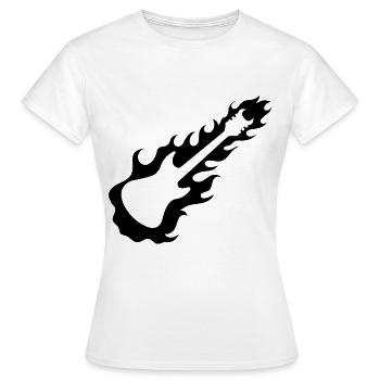 Guitare - Guitare / Rock - Feu - T-shirt Femme - blanc - Devant - AI Model Female 172 dark (172cm)