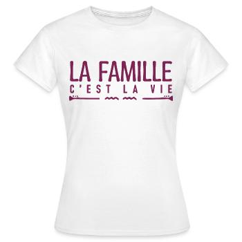 La famille c'est la vie. cadeau familiale. - T-shirt Femme - blanc - Devant - AI Model Female 172 dark (172cm)