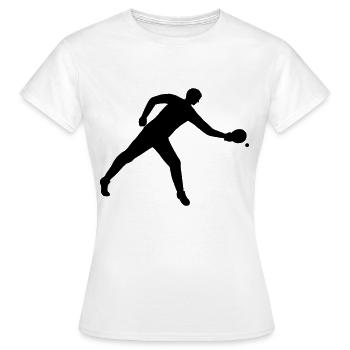 Tischtennis dynamisch - Frauen T-Shirt - Weiß - Vorne - AI Model Female 172 dark (172cm)