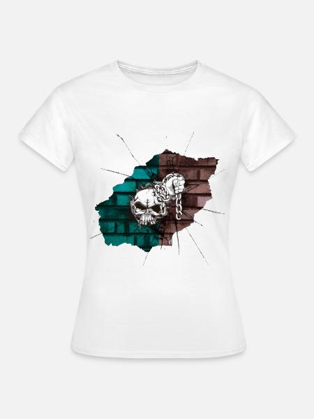 mauer toten kopf - Frauen T-Shirt - Weiß