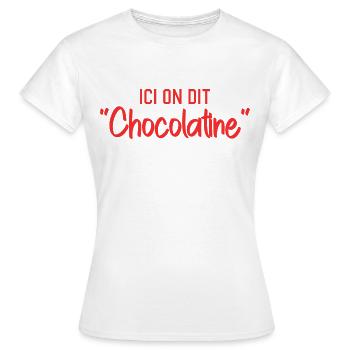 Ici On Dit Chocolatine - T-shirt Femme - blanc - Devant - AI Model Female 172 dark (172cm)