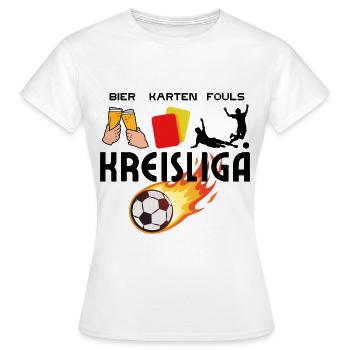 Bier Karten Fouls Kreisliga Fußball Sport - Frauen T-Shirt - Weiß - Vorne - AI Model Female 172 dark (172cm)