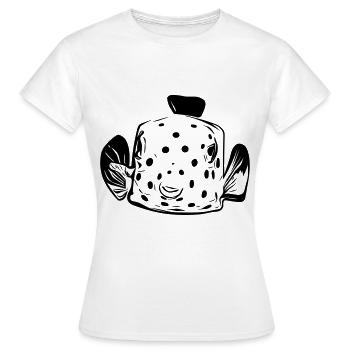 Poisson-valise - T-shirt Femme - blanc - Devant - AI Model Female 172 dark (172cm)