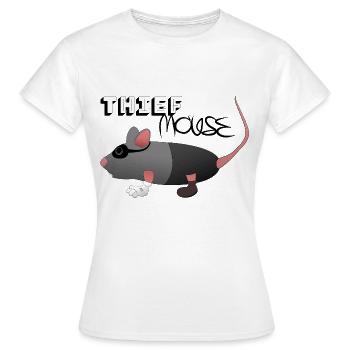 Dieb Maus im Gauner-Look - Frauen T-Shirt - Weiß - Vorne - AI Model Female 172 dark (172cm)