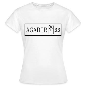 Plaque d'immatriculation Agadir 33 Original Maroc - T-shirt Femme - blanc - Devant - AI Model Female 172 dark (172cm)