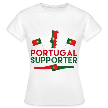 fan de Portugal supporter. Supporter de Portugal. - T-shirt Femme - blanc - Devant - AI Model Female 172 dark (172cm)