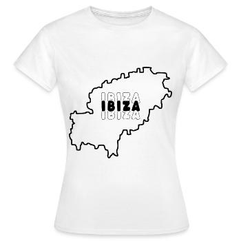 Carte de l’île d’Ibiza Espagne Îles Baléares - T-shirt Femme - blanc - Devant - AI Model Female 172 dark (172cm)