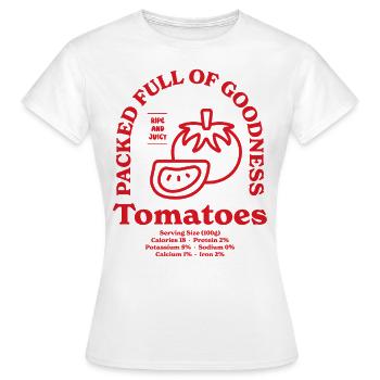 Tomatoes Nutritional - Women's T-Shirt - white - Front - AI Model Female 172 dark (172cm)