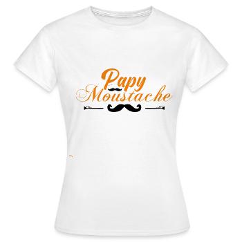 papy moustache, Idée cadeau d'élégance. - T-shirt Femme - blanc - Devant - AI Model Female 172 dark (172cm)