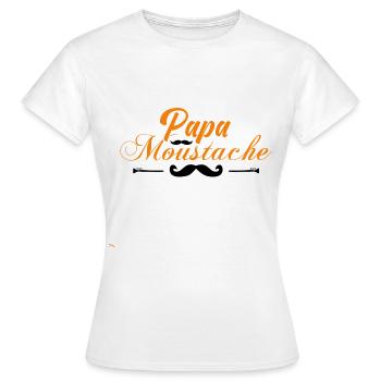 papa moustache, Idée cadeau d'élégance. - T-shirt Femme - blanc - Devant - AI Model Female 172 dark (172cm)