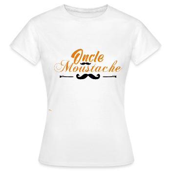 oncle moustache, Idée cadeau d'élégance. - T-shirt Femme - blanc - Devant - AI Model Female 172 dark (172cm)