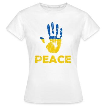 Hand Peace Ukraine - Women's T-Shirt - white - Front - AI Model Female 172 dark (172cm)