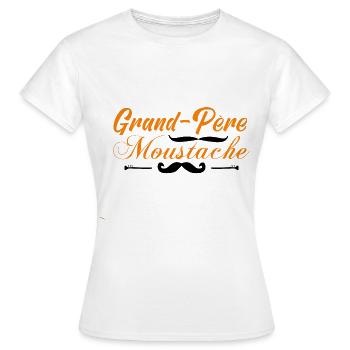 grand-père moustache, Idée cadeau d'élégance. - T-shirt Femme - blanc - Devant - AI Model Female 172 dark (172cm)