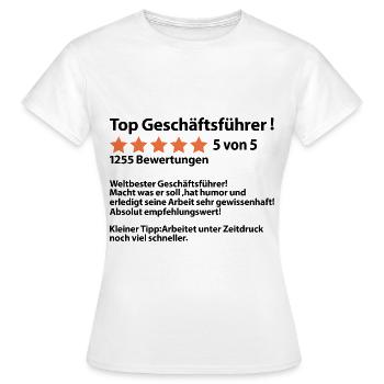 Verabschiedung Abschiedsgeschenk Geschäftsführer - Frauen T-Shirt - Weiß - Vorne - AI Model Female 172 dark (172cm)