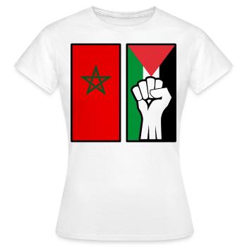 Palestine Maroc Victoire - T-shirt Femme - blanc - Devant - AI Model Female 172 dark (172cm)