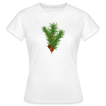 Pine branch - Women's T-Shirt - white - Front - AI Model Female 172 dark (172cm)