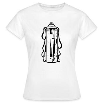Bombe aérosol comique avec gouttes - T-shirt Femme - blanc - Devant - AI Model Female 172 dark (172cm)