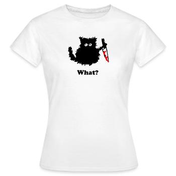 Murder Kitten Sticker - Women's T-Shirt - white - Front - AI Model Female 172 dark (172cm)