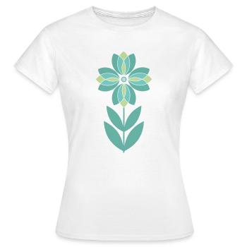 Fleur verte du milieu du siècle - T-shirt Femme - blanc - Devant - AI Model Female 172 dark (172cm)