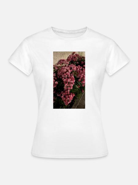 Rosenblüte im Garten - Frauen T-Shirt - Weiß