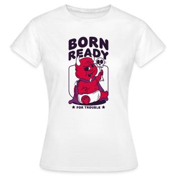 Né prêt pour les ennuis Baby Devil - T-shirt Femme - blanc - Devant - AI Model Female 172 dark (172cm)