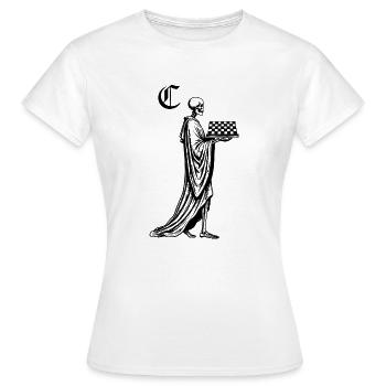 squelette avec échiquier - T-shirt Femme - blanc - Devant - AI Model Female 172 dark (172cm)