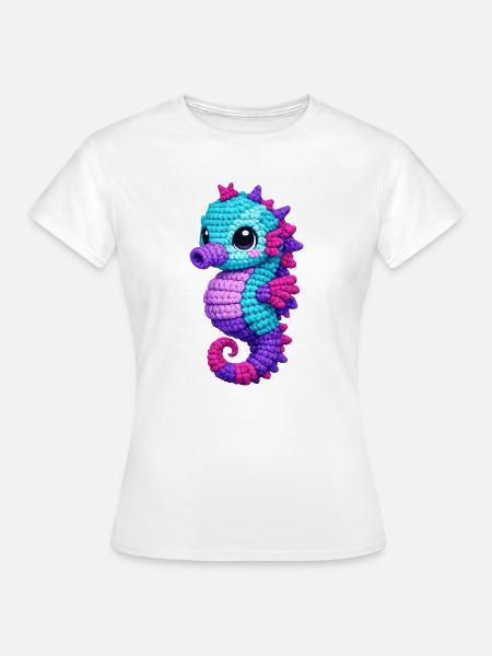 Charlotte Seepferdchen - Frauen T-Shirt - Weiß
