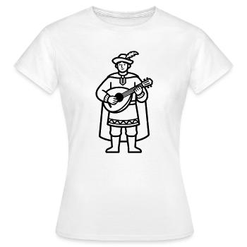 Barde médiéval - T-shirt Femme - blanc - Devant - AI Model Female 172 dark (172cm)