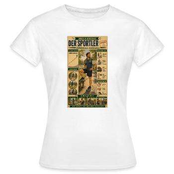 Der Sportler – Immer in Bewegung - Frauen T-Shirt - Weiß - Vorne - AI Model Female 172 dark (172cm)