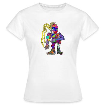 Vibrant Cubism Portrait Street Style - Women's T-Shirt - white - Front - AI Model Female 172 dark (172cm)