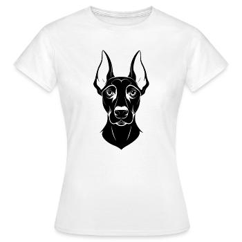 Doberman Pinscher Hundekopf - Frauen T-Shirt - Weiß - Vorne - AI Model Female 172 dark (172cm)
