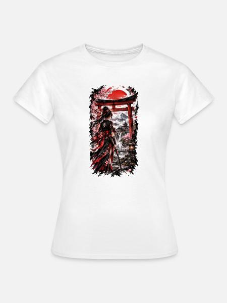 Ninja – Schattenkrieger mit Katana - Frauen T-Shirt - Weiß