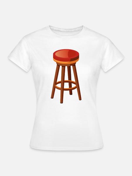 Hocker, Stuhl Barhocker - Frauen T-Shirt - Weiß