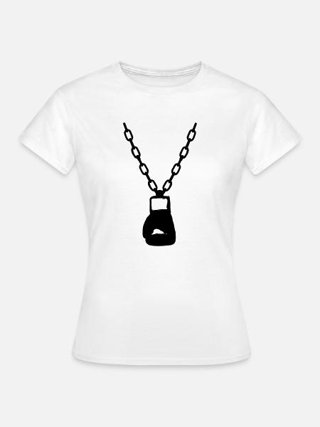 Boxhandschuh Kette - Frauen T-Shirt - Weiß