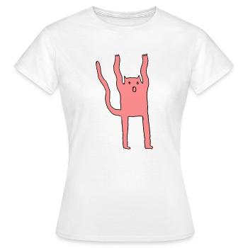 Ailurophobie, Buh-Katz - Frauen T-Shirt - Weiß - Vorne - AI Model Female 172 dark (172cm)