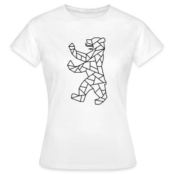 Origami de l’ours de Berlin - T-shirt Femme - blanc - Devant - AI Model Female 172 dark (172cm)