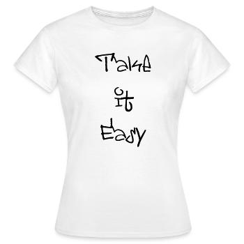 take it easy - Frauen T-Shirt - Weiß - Vorne - AI Model Female 172 dark (172cm)