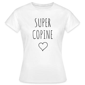 SUPER COPINE COEUR - T-shirt Femme - blanc - Devant - AI Model Female 172 dark (172cm)
