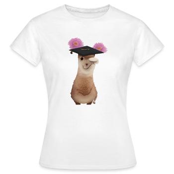 Certificat de fin d’études en alpaga - T-shirt Femme - blanc - Devant - AI Model Female 172 dark (172cm)