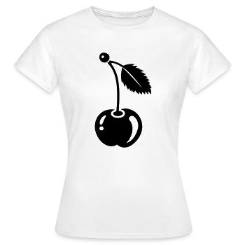 cherry - Women's T-Shirt - white - Front - AI Model Female 172 dark (172cm)