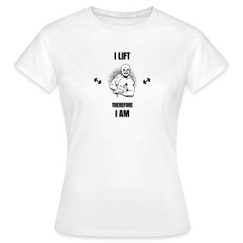 Ich hebe, also bin ich - Frauen T-Shirt - Weiß - Vorne - AI Model Female 172 dark (172cm)